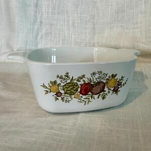 Vintage Corning Ware Spice of Life Small Casserole Dish With Lid 70's